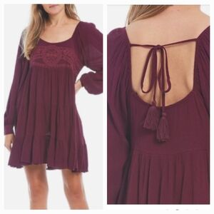 Chelsea & Violet Deep Purple Backless Dress
